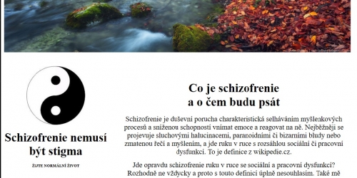 Schizofrenie nemusí být stigma - blog